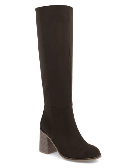 Женские ботинки MIA Sabrena Stacked Heel Side Zip Tall, цвет: Шоколадный