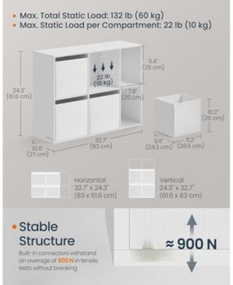 Cube Storage Organizer with 6 slots & 4 Fabric Drawers