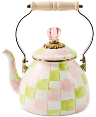 MacKenzie-Childs - Palm Beach Check Enameled 2-Quart Tea Kettle