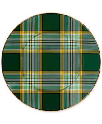 MacKenzie-Childs - Tartan Green Enameled Dinner Plate