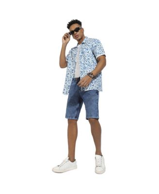 Men's Blue Foliage Strokes Shirt