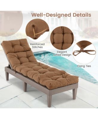 73'' Lounge Chaise Cushion Padded Recliner Cushion