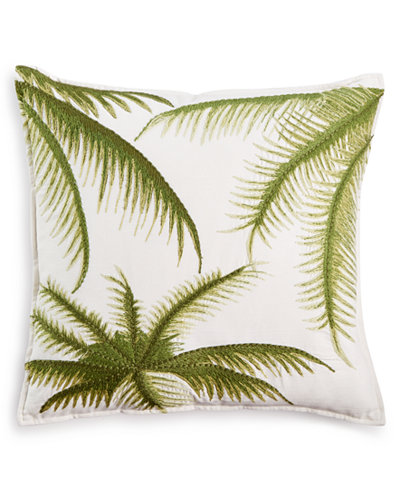 Closeout! Home Design Studio Palm Embroidered Pillow, Only at Macy's
