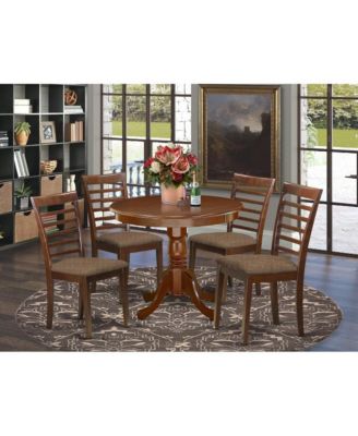 Mahogany 4 Chairs for a Dining Room and a Round Kitchen Table Dining Room Set