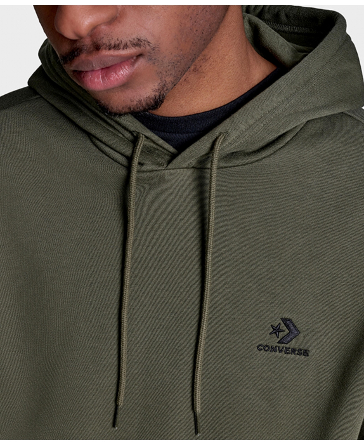 Converse Men's Standard Fit Long Sleeve Sweatshirt In Gray