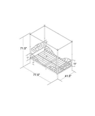 Sturdy Metal Canopy Bed Frame with Strong Support for Queen or King Mattress