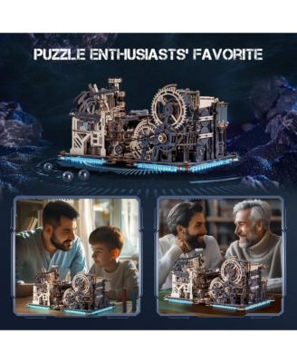 3D Puzzle, Spaceport and Night City Model Kit with Exquisite Accessories for Kids Adults, White, 11.97"8.98"5.9"