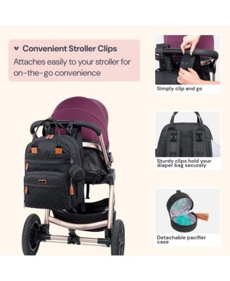 Kids Diaper Bag Backpack Stylish 26L Hands Free Bag with Changing Pad, Stroller Straps & Water-Resistant