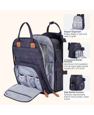 Kids Diaper Bag Backpack Stylish 26L Hands Free Bag with Changing Pad, Stroller Straps & Water-Resistant