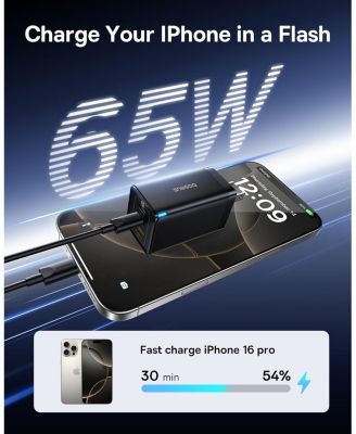 2 Pack 65W USB C Charger Block, PPS 3-Port Fast Compact Foldable USB C Charger for MacBook, iPad Pro, Galaxy S24, iPhone 16/15 and More Series