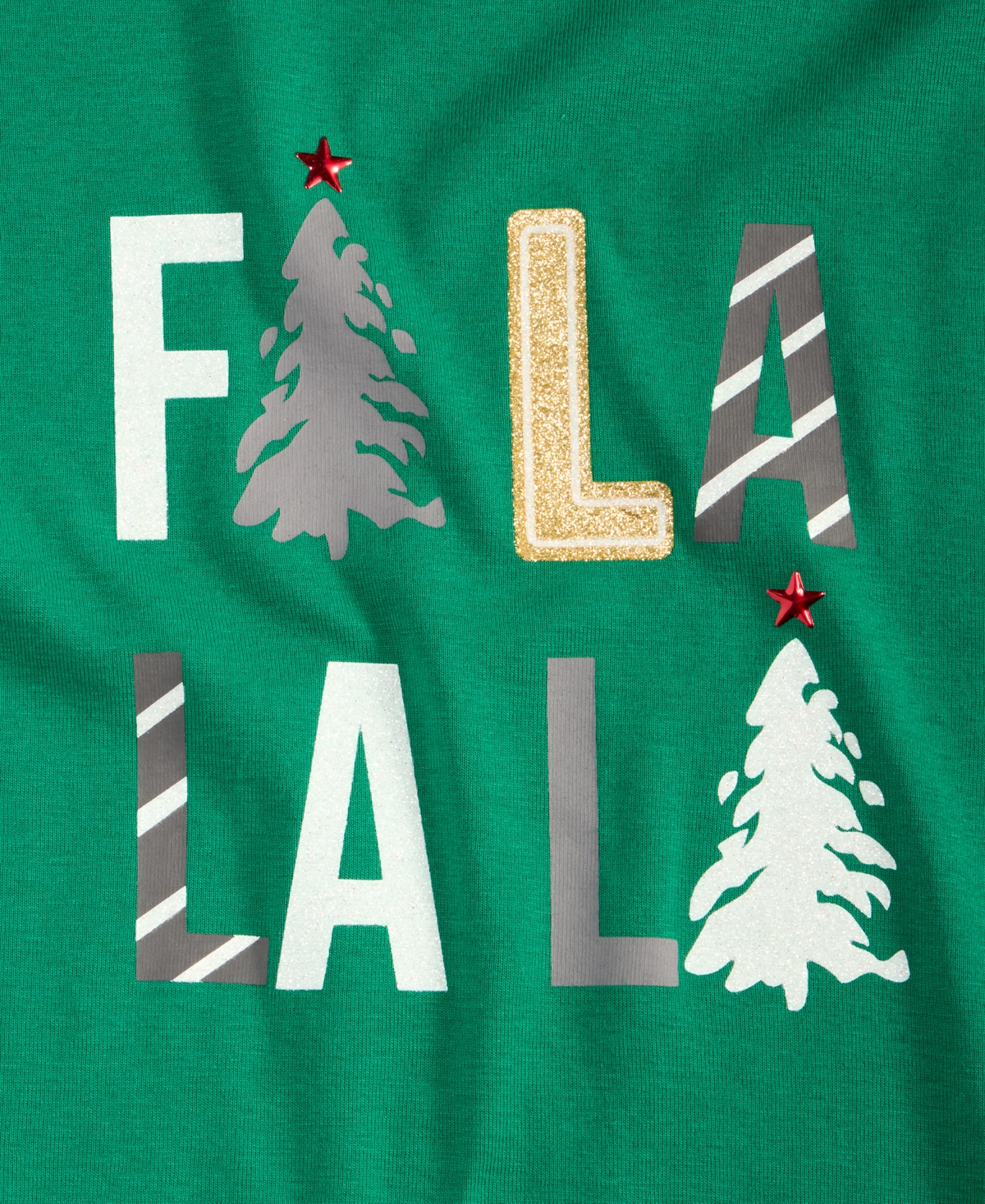 Holiday Lane Women's Fa La La Graphic Top, Macy's Exclusive In Green