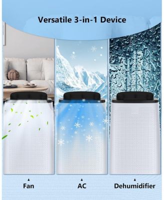 14,000 BTU Portable Air Conditioner - Efficient Cooling, Window Vent Kit & Remote Included, Dark Grey, Cools Rooms up to 750 Sq. Ft