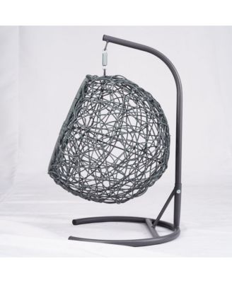 Cat Swing Bed with Stand & Cushion, Cat Egg Chair with Rattan Wicker Appearance, Indoor Hanging Swinging Cat Bed for Cats, Small Dogs, and Small Animals, Brown