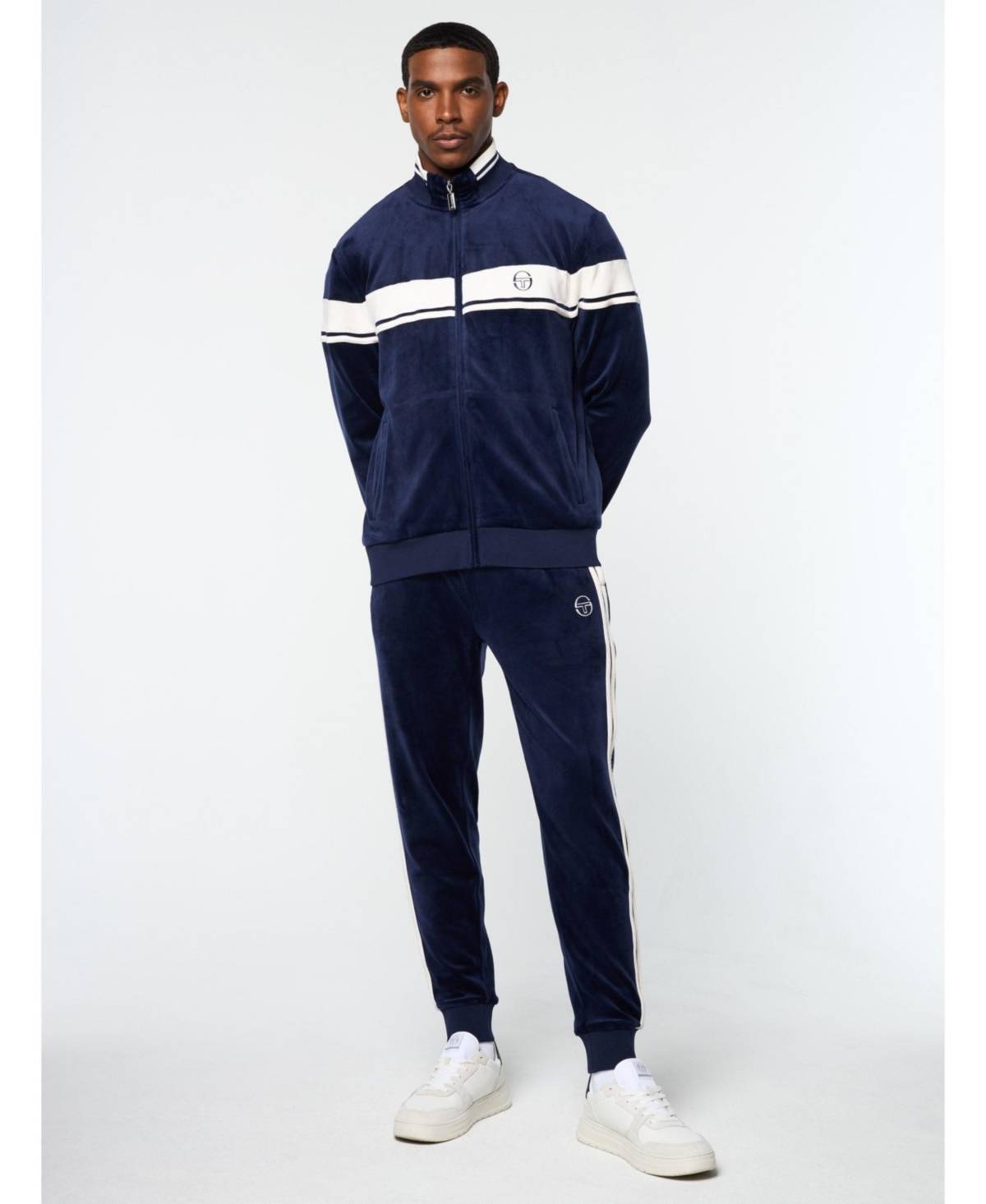 Sergio Tacchini Men's Damarindo Velour Track Jacket In Blue