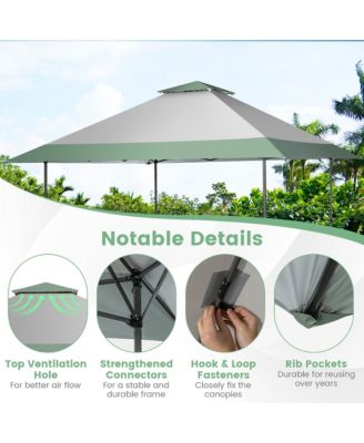 13x13ft Patio Pop-Up Gazebo Canopy Tent Instant Sun Shelter Outdoor Wheeled Bag