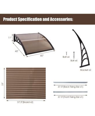 40''x 40'' Window Awning Door Canopy Outdoor Front Door