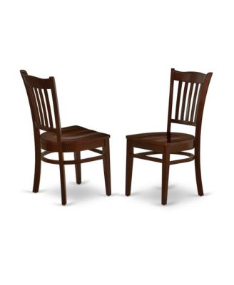 3-Pc Kitchen Dining Set - 2 Mid Century Dining Chairs and 1 Wooden Dining Table (Mahogany Finish)