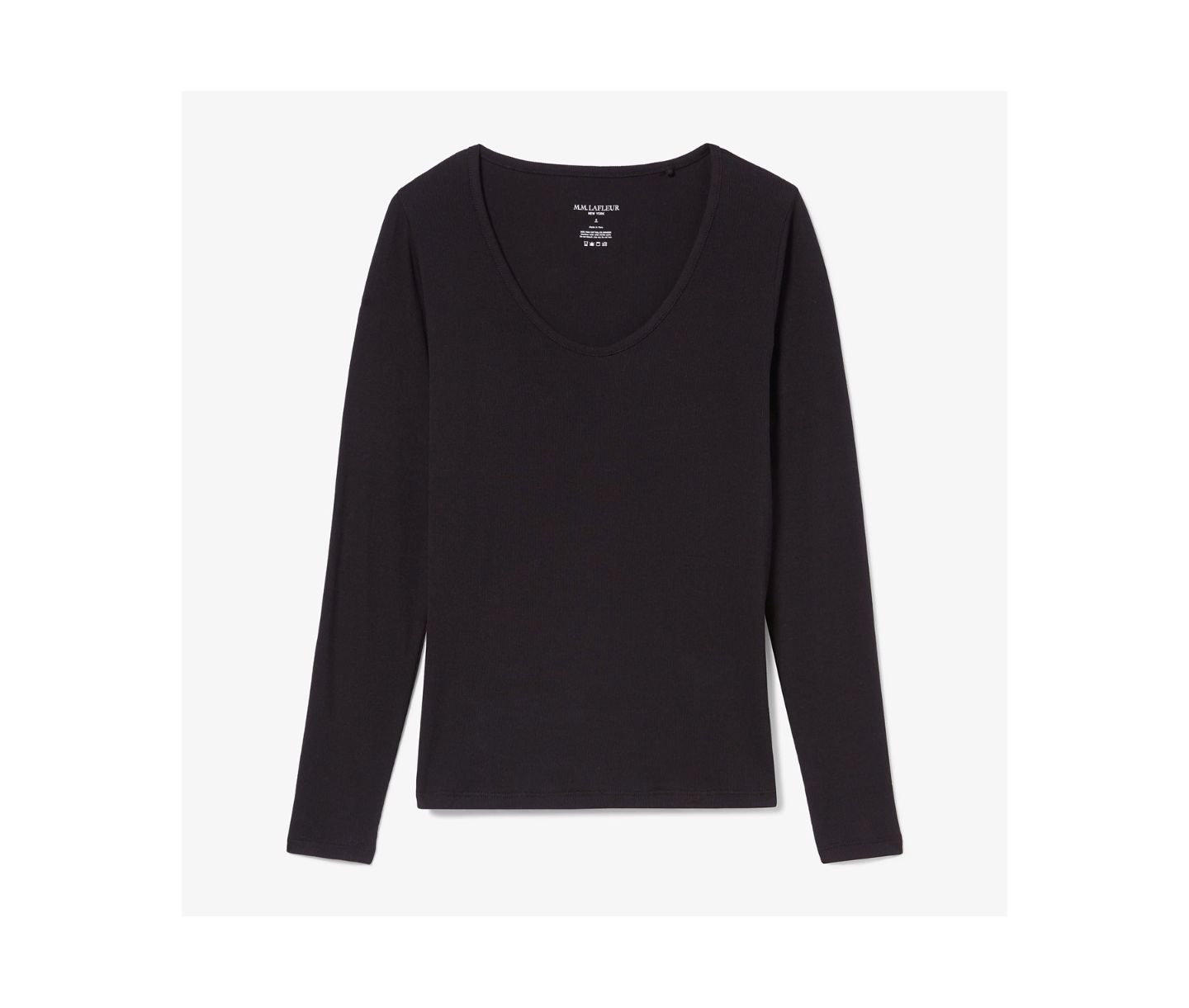 Женская футболка M.M.LaFleur Marcia - Ribbed Pima Cotton, цвет: Чёрный — фото 4