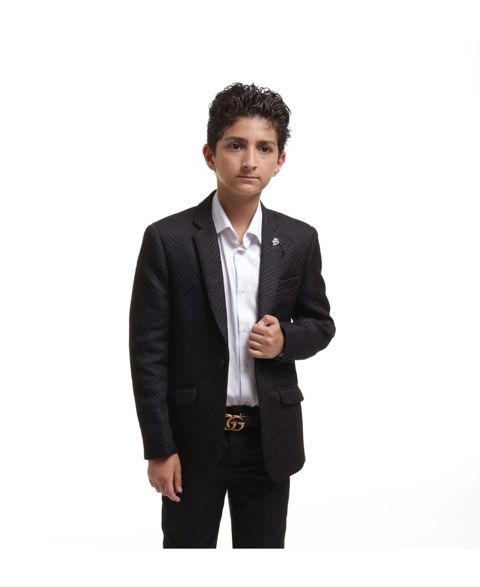 Пальто Elie Balleh Black Slim Fit Sports Coat для мальчиков, цвет: Чёрный