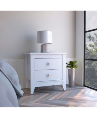 Storage Cabinet NightStand End Table with Two Shelves