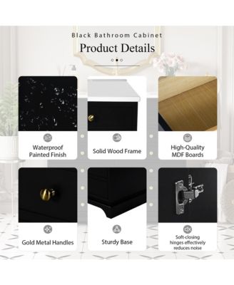 30" Freestanding Vanity with Ceramic Sink, Soft-Close Doors and Storage Drawers