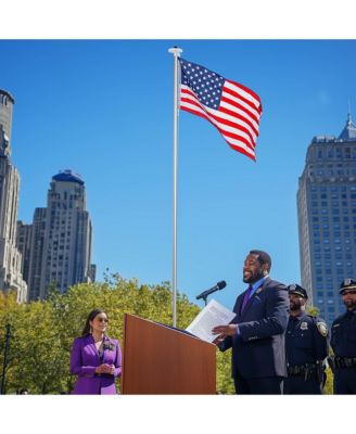 Bravery 30Ft High Wind Flagpoles 13Gauge Heavy Duty Flag Pole Kit with Solar Light