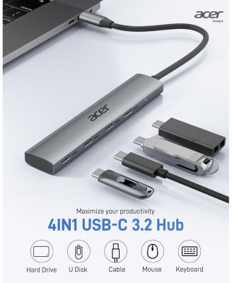USB-C Hub, 10Gbps Type-C Splitter with 4 USB-C 3.2 Ports