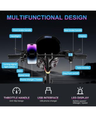 Foldable 500W Electric Bike, LED Display, Shock Absorption, Anti-Theft Alarm
