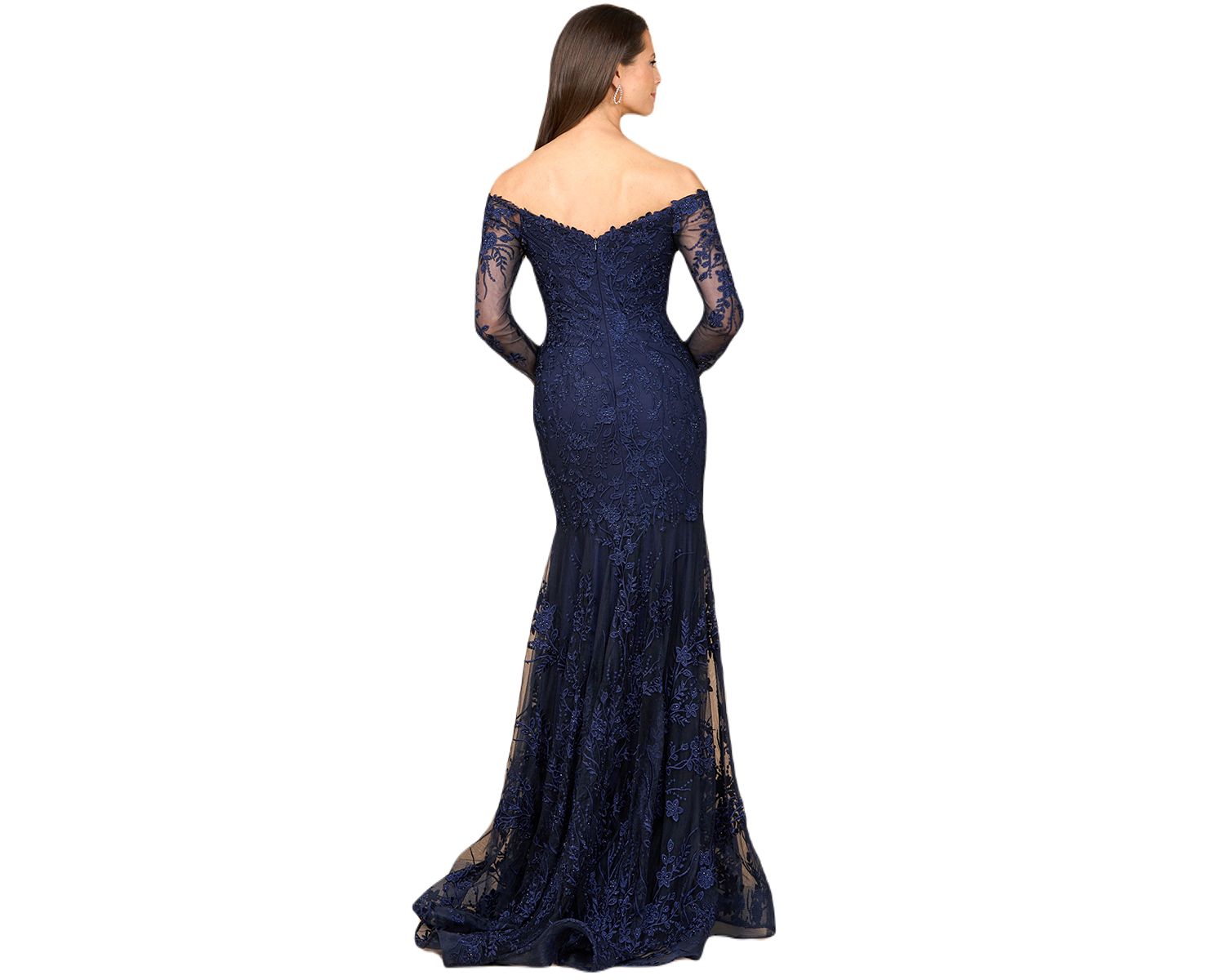 Women's Off Shoulder Long Sleeve Mermaid Gown