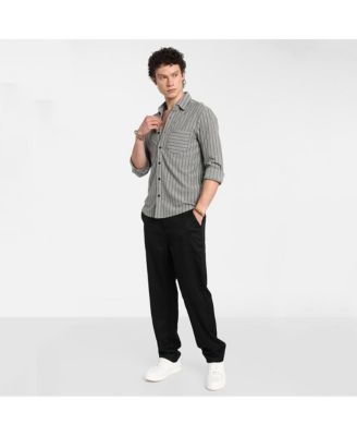 Men's Moon Grey Pinstriped Shirt