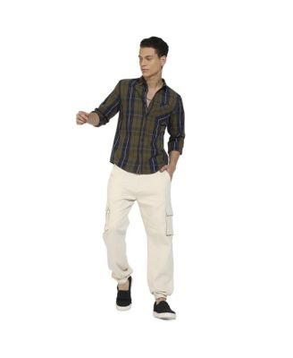 Men's Olive Green Tartan Plaid Shirt