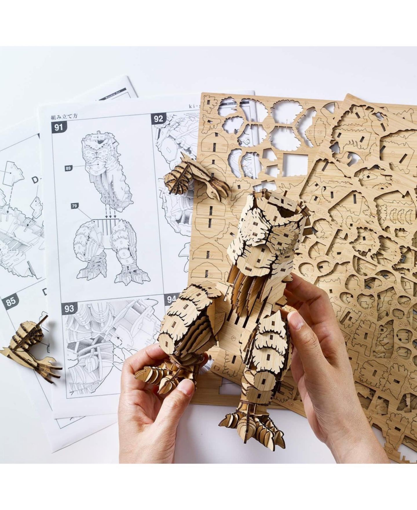 Детский пазл Flash Popup Wa-gu-mi Godzilla 398-Piece 3D Bamboo Puzzle, Ages 15+ — фото 3