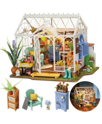 Dreamy Garden House DIY Miniature House Kit Christmas Birthday Gifts for Boys & Girls, Multicolored, 9.6"7.5"7.5"