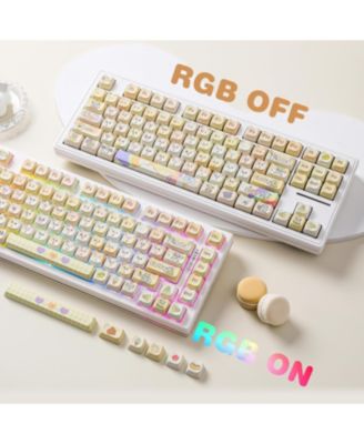Dye-Sub PBT Keycap Set, Mao Profile, 143 Full Keys Cute Cat Custom Keycaps with Key Puller for Cherry Gateron MX Switches Mechanical Gaming Keyboard