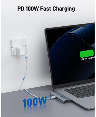 USB-C Hub for MacBook Pro/Air M1 M2 M3, 6-in-2 Detachable 4K60Hz USB C to HDMI Adapter