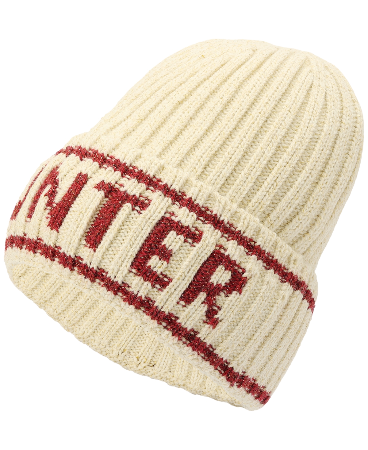 Hunter Metallic Rib Logo Cuff Beanie In Neutral