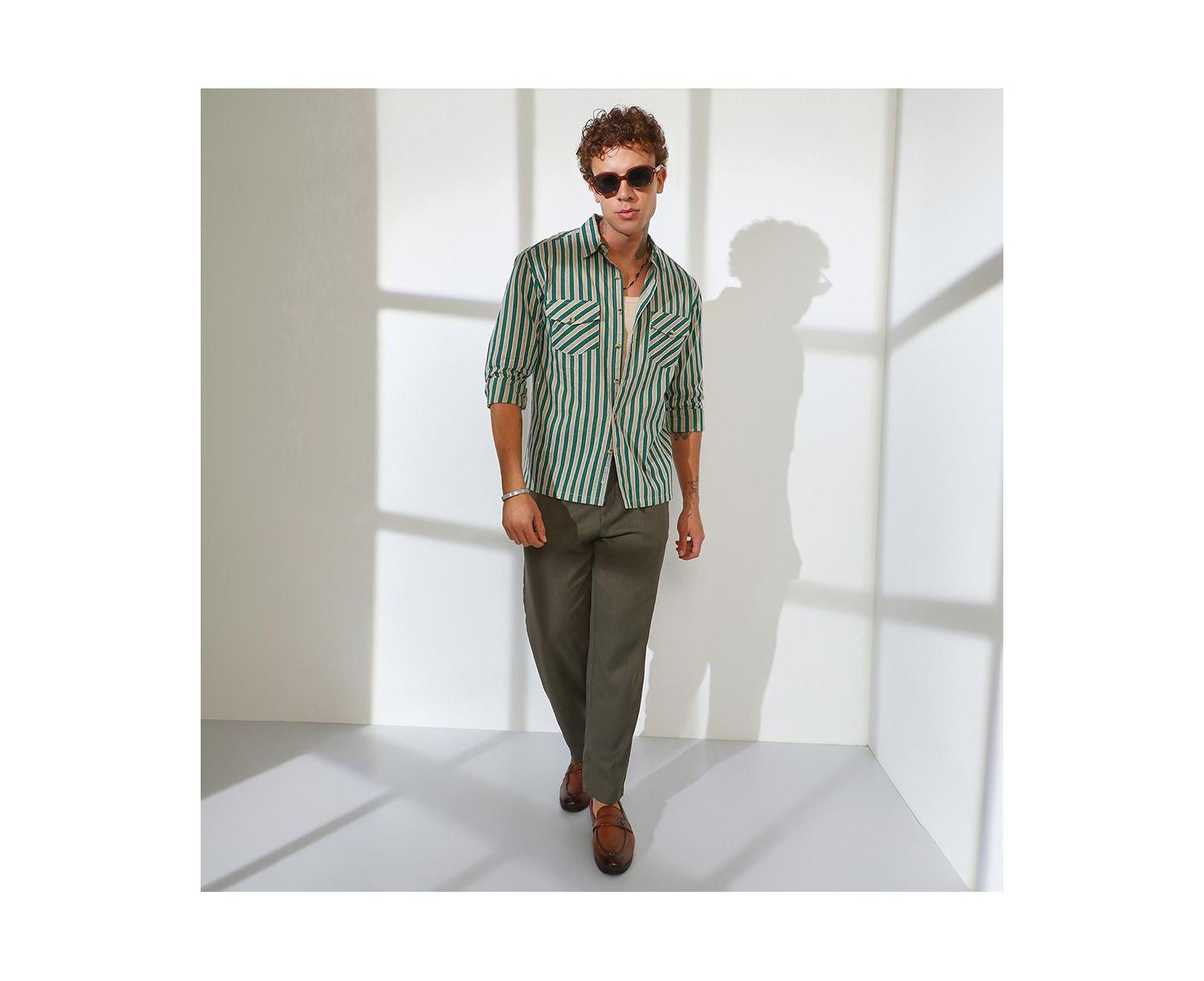 Men's Candy Striped Oversized Shirt