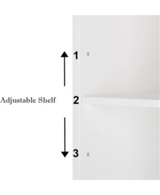 Compact Storage Cabinet with Doors & Adjustable Shelf - White Bathroom Furniture for Multi-Room Organization