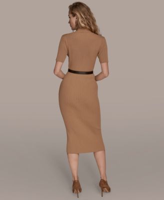 Women's Knit Short Sleeve Midi Dress