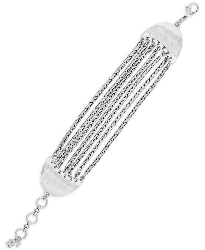 Lucky Brand - Silver-Tone Multi-Layer Link Bracelet