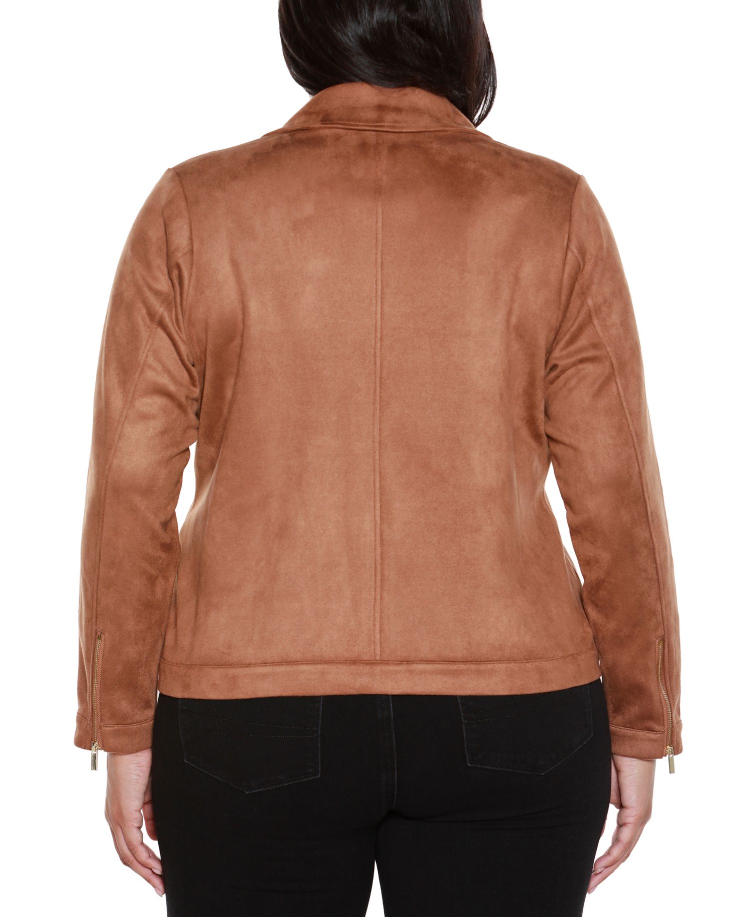 Plus Size Faux-Suede Moto Jacket