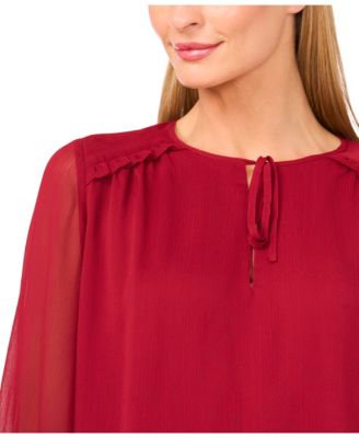 Women's Long Sleeve Ruffle Detail Top