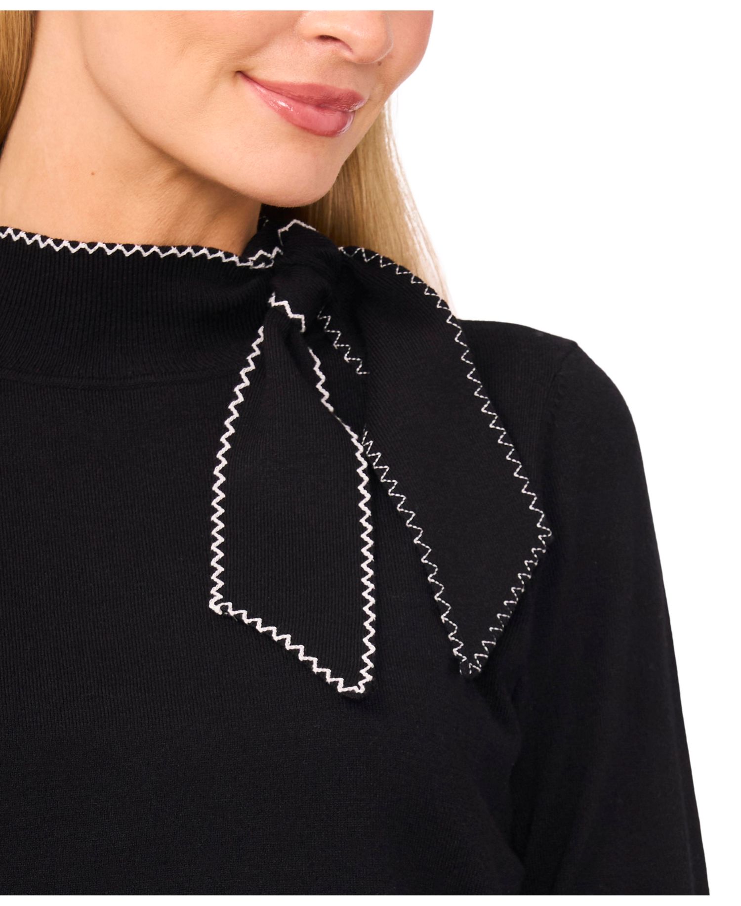Women's Scarf Tie Neck Sweater