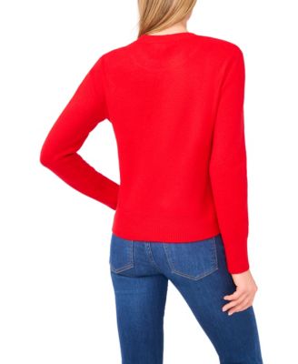 Women's Bow-Trim Crewneck Sweater
