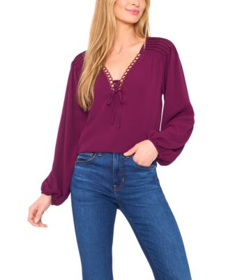 L’Or Embroidery Pin tuck Blouse Time and Tru Women's Pintuck Blouse with Short Sleeves