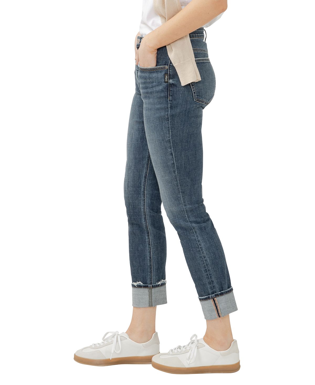 Silver Jeans Co. Women's Elyse Mid Rise Skinny Jeans view 2 — MAYCSS fashion products