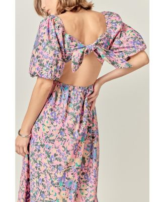 Women's Open Back Tie Maxi Dress