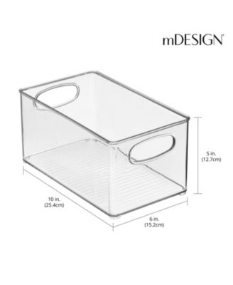 Plastic Home Office Storage Organizer Bin with Handles - 4 Pack - Clear