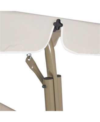 Patio Deck Glider Swing with Canopy for Outdoor Porch Seating and Shade