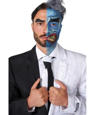 Men's Halloween Costume - Official Two Face - DC Characters Slim Fit Suit - Black and White